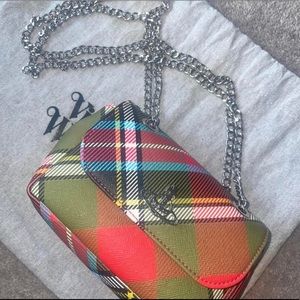 Vivienne Westwood derby small tartan purse with chain